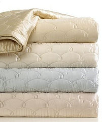 Barbara Barry Bedding, Dream Silk Quilted King Coverlet Ivory PearlQuilt