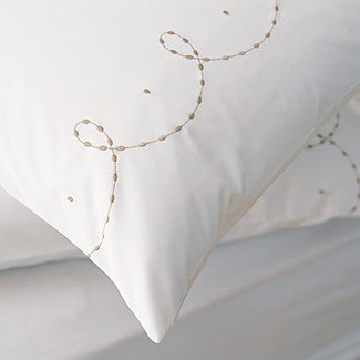 Barbara Barry Bedding, Dream Pearls Queen Pillow Sham White Champagne NEW