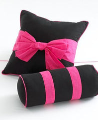 Black and Pink Dotti Kids 2 Piece Decorative Pillow Pack NEW