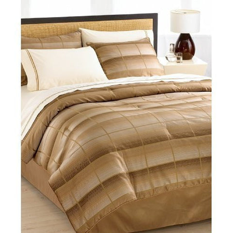 Arrow Bedding, Washington Square Brown Bronze Gold 8 Piece Queen Comforter Bed In A Bag Comforter Set NEW (Clearance)